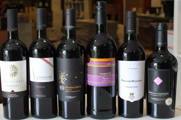 6er Probierpaket Primitivo bestehend aus 6 Sorten trockener Rotweine 6x0,75L